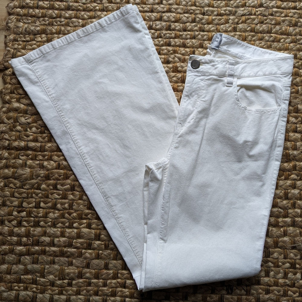 Banana Republic Soft White Small Cords Size  10 Bell Bottom Pants